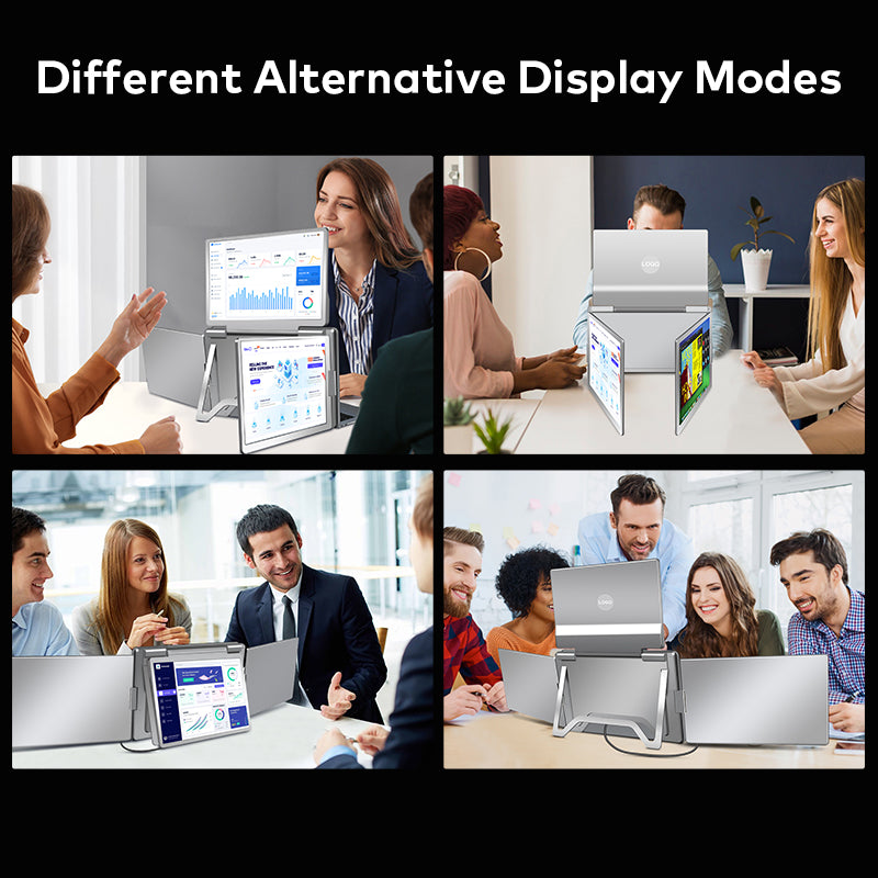 RIITEK 16" Quad Monitor Portable Laptop Screen Extender Display