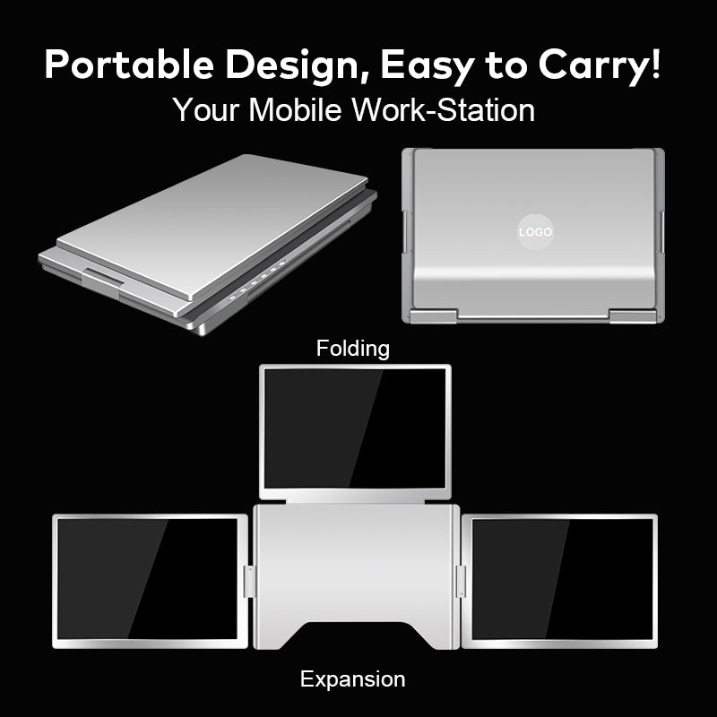 RIITEK 14" Quad Monitor Portable Laptop Screen Extender Display