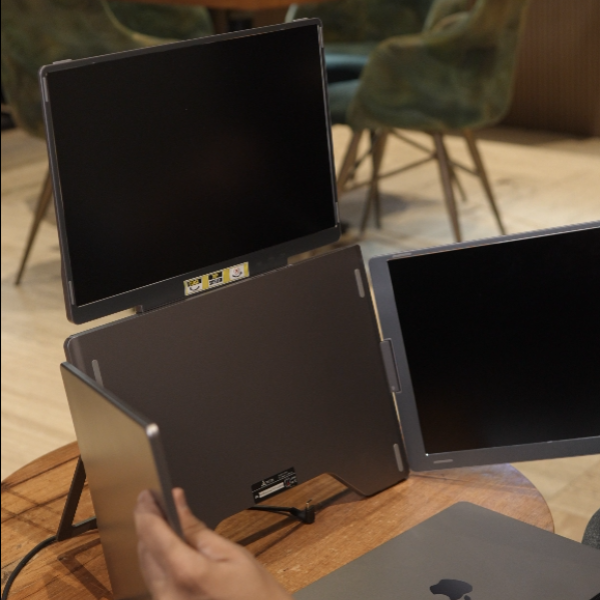 RIITEK 16" Portable Quad Screen Monitor Extender for 12"-18.5" Laptop with Adjustable Stand Compatible with Macos & Windows