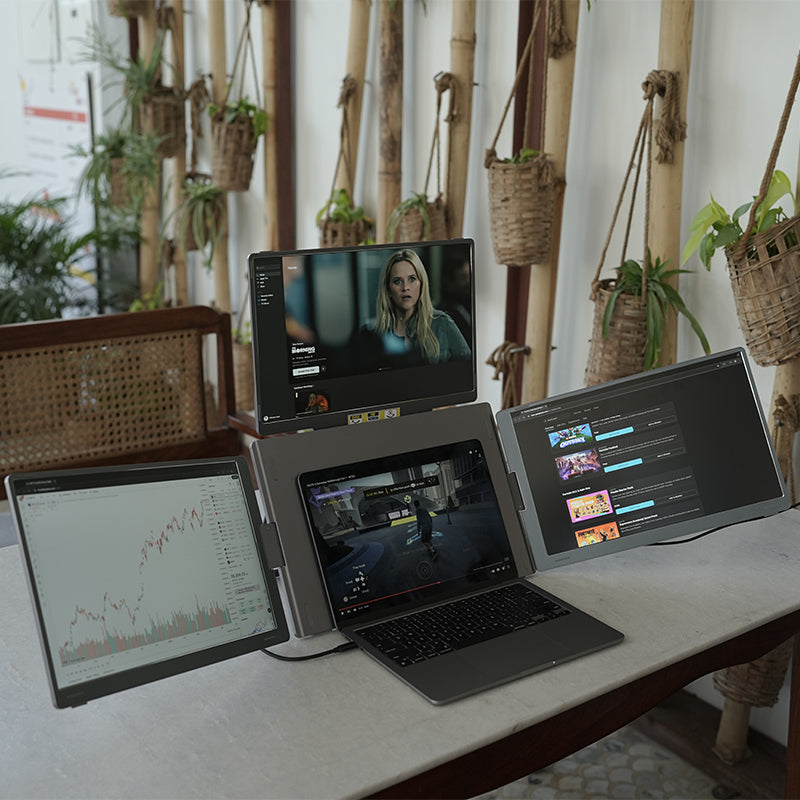 RIITEK 16" Quad Monitor Portable Laptop Screen Extender Display