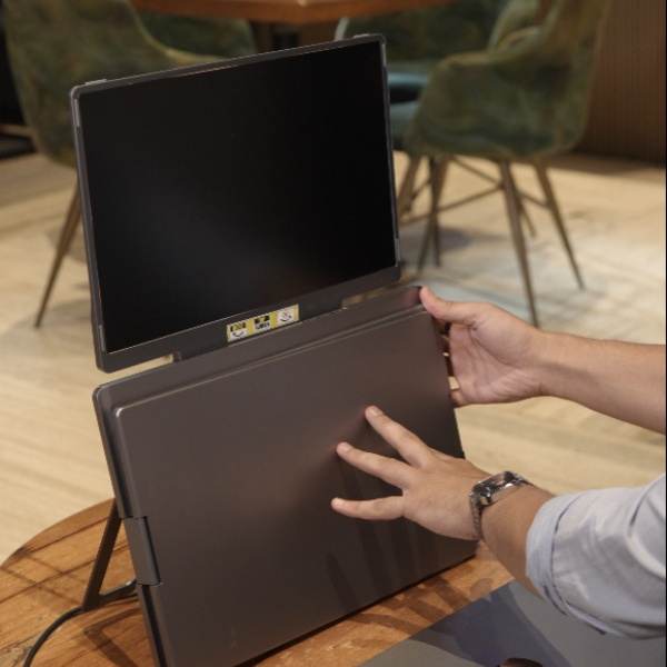 RIITEK 16" Portable Quad Screen Monitor Extender for 12"-18.5" Laptop with Adjustable Stand Compatible with Macos & Windows