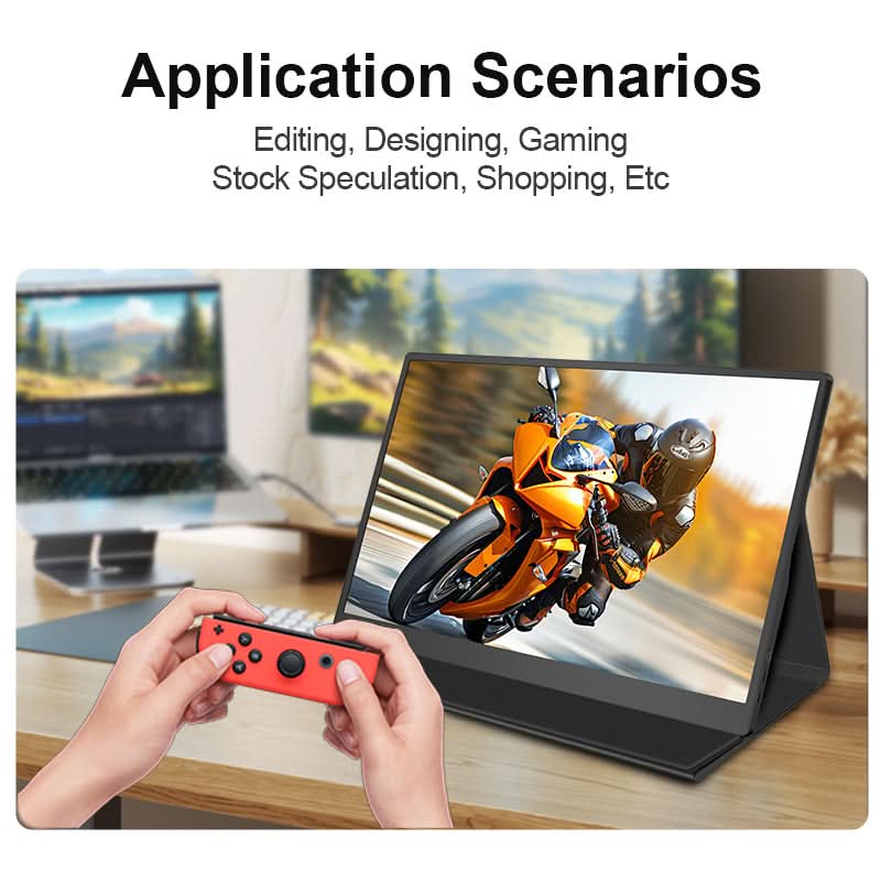 RIITEK 15.6 inch portable monitor, slim profile and built-in speaker coding grading