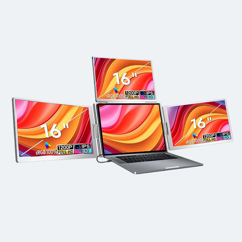 RIITEK 16" Quad Monitor Portable Laptop Screen Extender Display