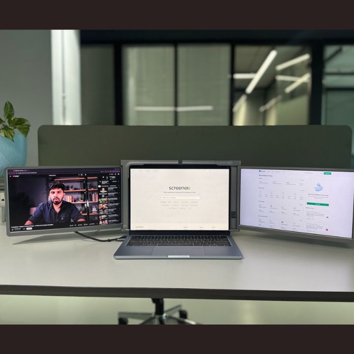 Three screen laptop setup