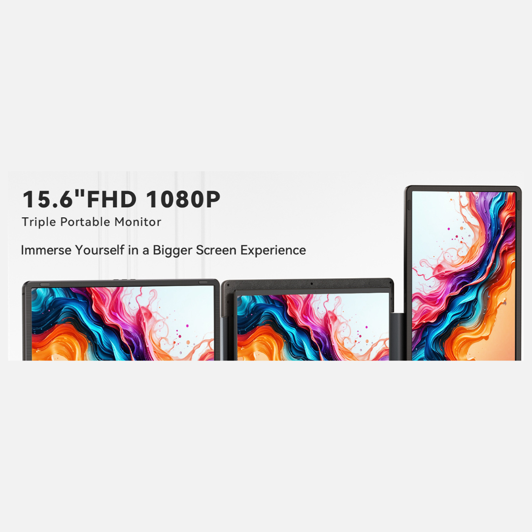 RIITEK 15.6" Tri-Monitor Portable Laptop Screen Extender Display