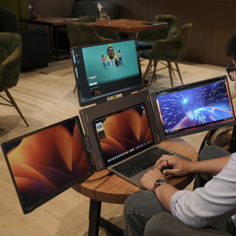 RIITEK 16" Quad Monitor Portable Laptop Screen Extender Display