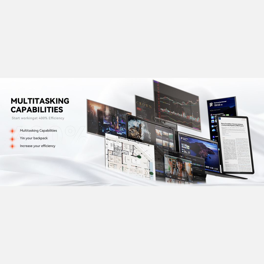 RIITEK 15.6" Tri-Monitor Portable Laptop Screen Extender Display