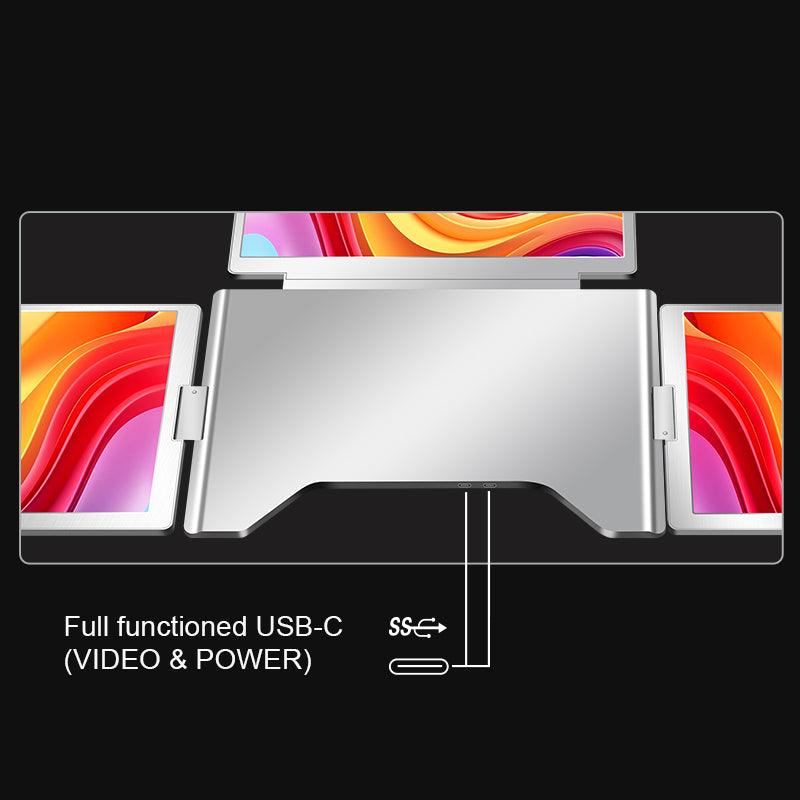 RIITEK 14" Quad Monitor Portable Laptop Screen Extender Display