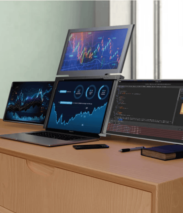 RIITEK 14" Quad Monitor Portable Laptop Screen Extender Display (Mount Version)