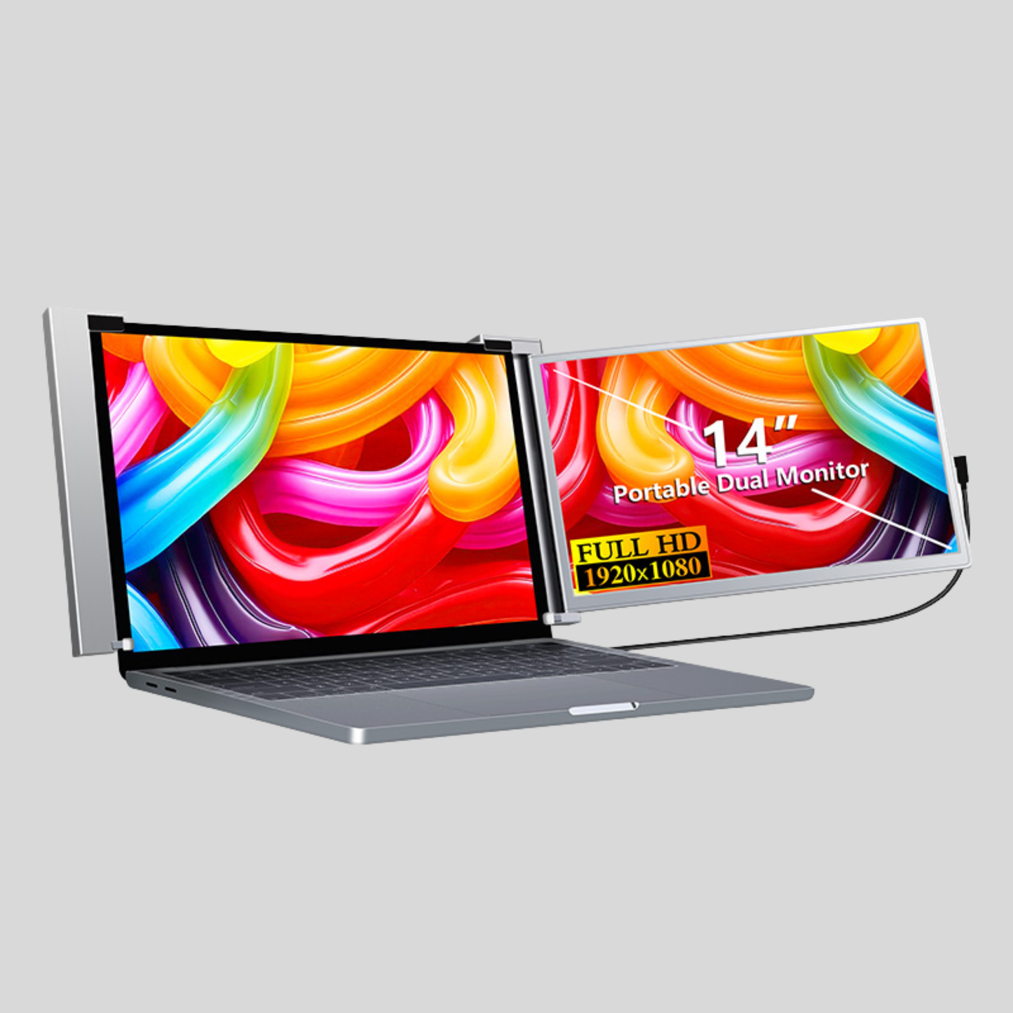 RIITEK 14" Dual-Monitor Portable Laptop Screen Extender Display