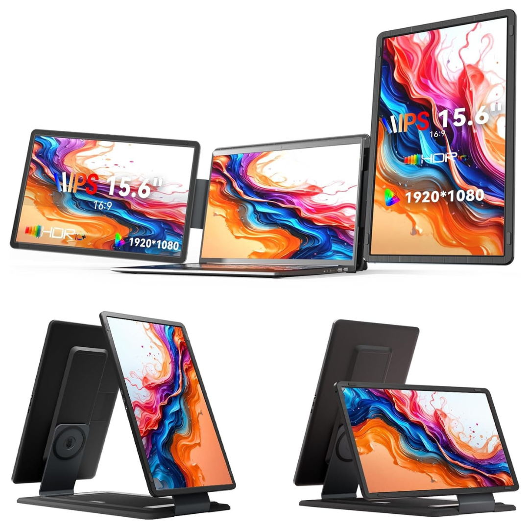 RIITEK 15.6" Tri-Monitor Portable Laptop Screen Extender Display