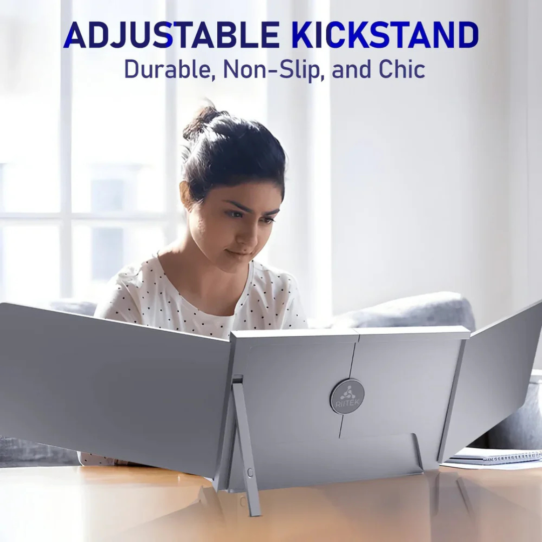 RIITEK 14" Tri-Monitor Portable Laptop Screen Extender Display Single Cable