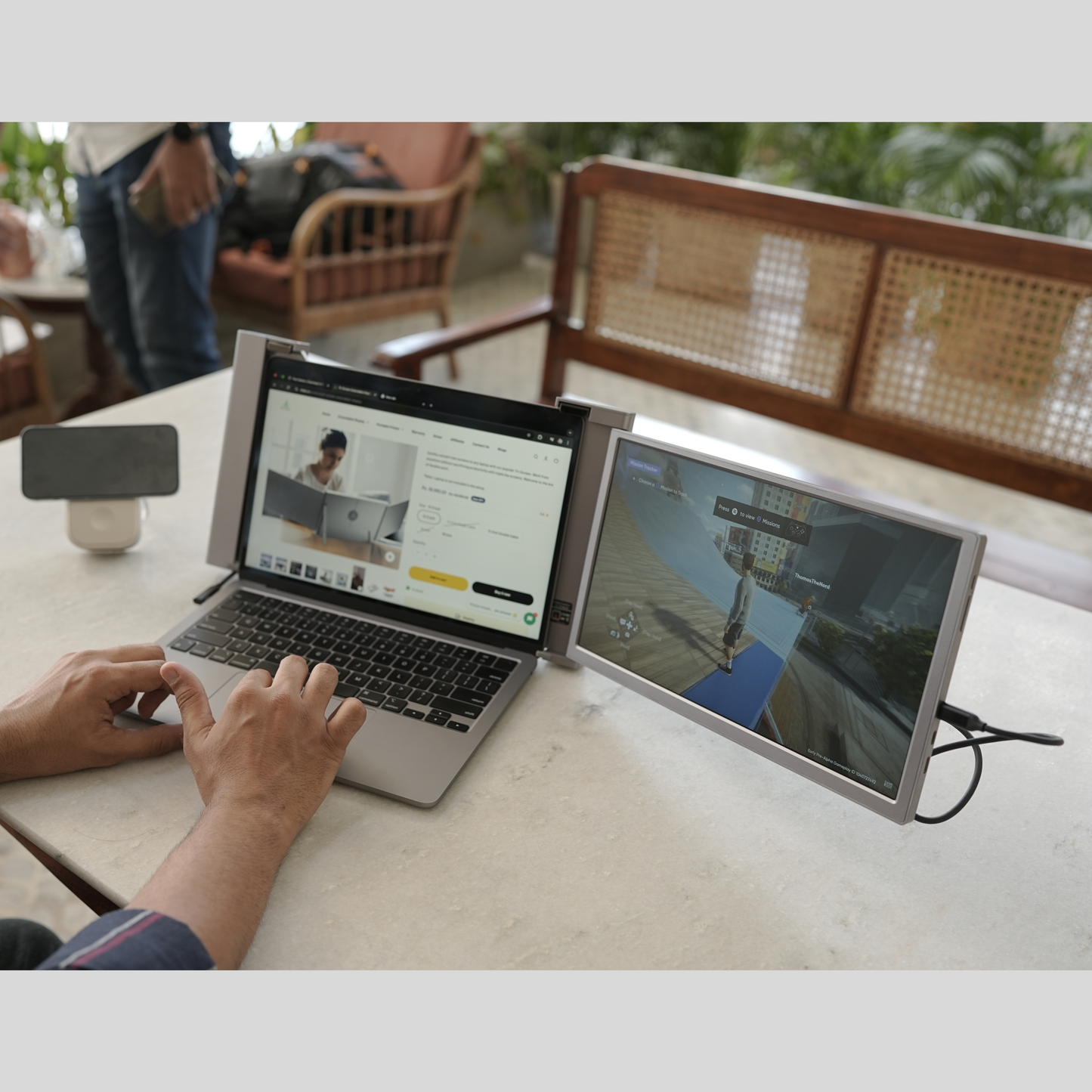 RIITEK 14" Dual-Monitor Portable Laptop Screen Extender Display