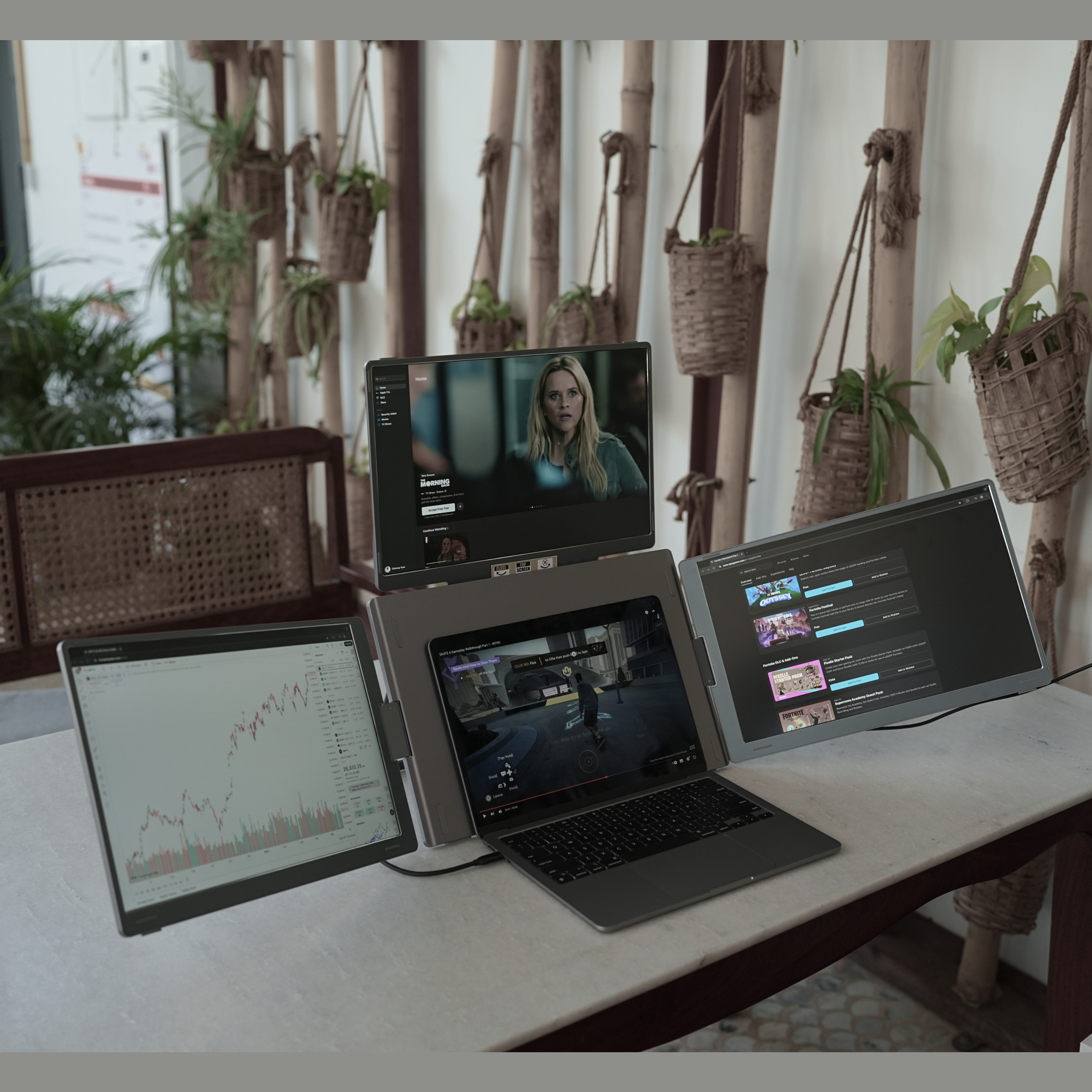 RIITEK 16" Quad Monitor Portable Laptop Screen Extender Display