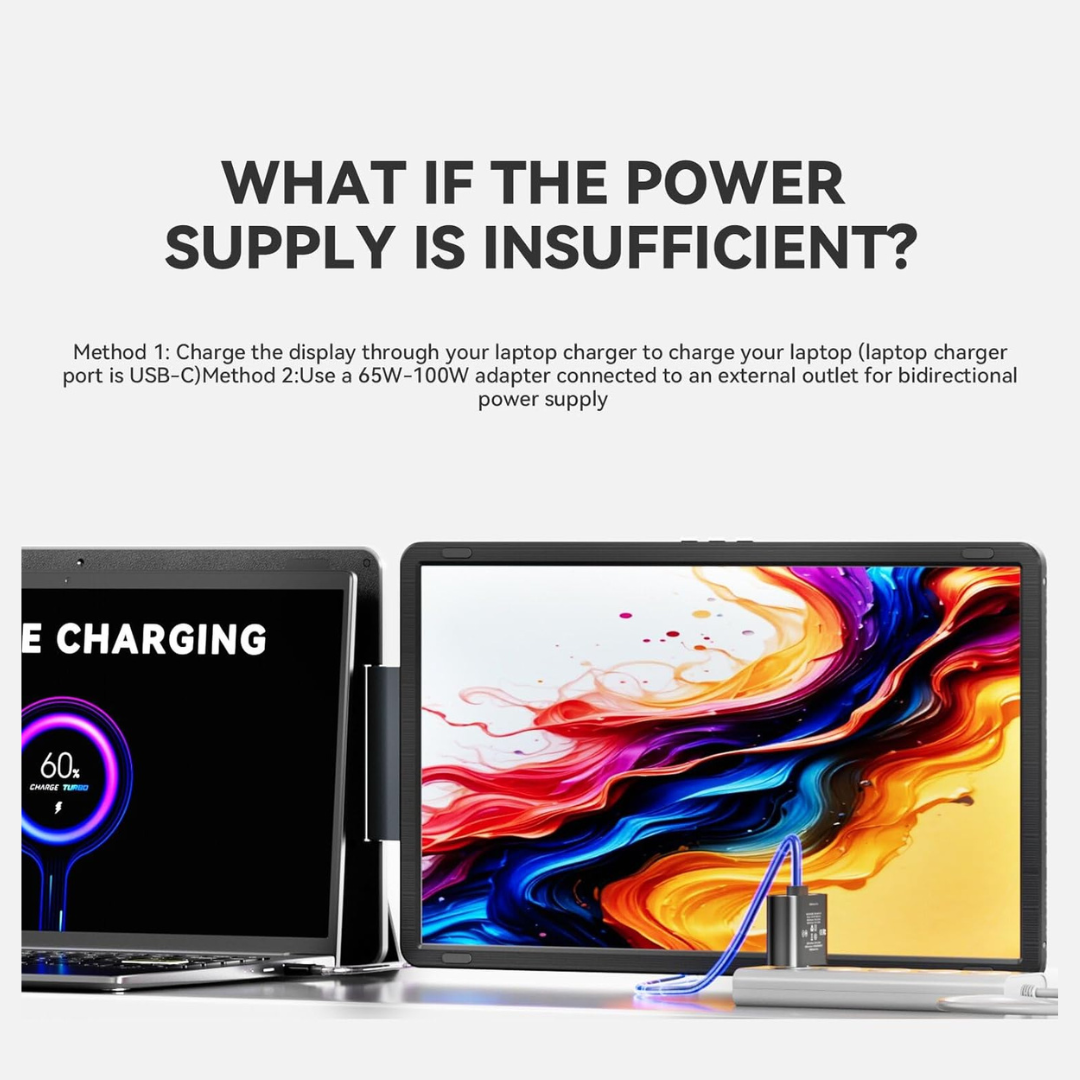 RIITEK 15.6" Tri-Monitor Portable Laptop Screen Extender Display