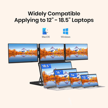 RIITEK 15.6 Inch Quad Portable Monitor Laptop  Screen Extender