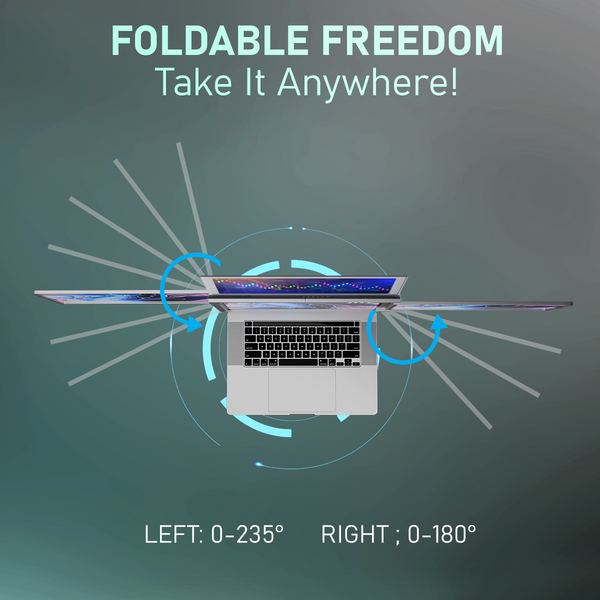 RIITEK 14" Quad Monitor Portable Laptop Screen Extender Display (Mount Version)