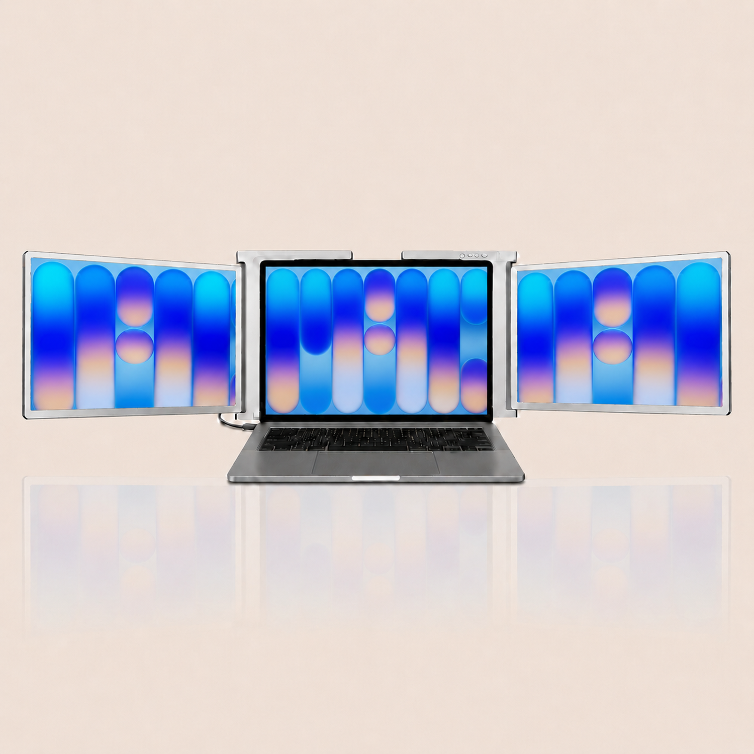 RIITEK 14" Tri-Portable Monitor Laptop Screen Extender Display Single Cable