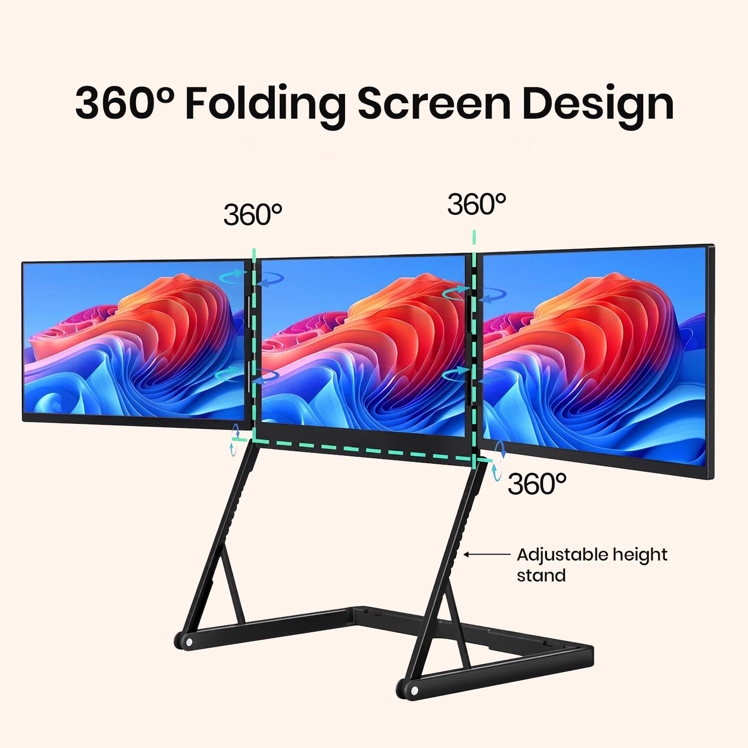 RIITEK 15.6 Inch Quad Portable Monitor Laptop  Screen Extender