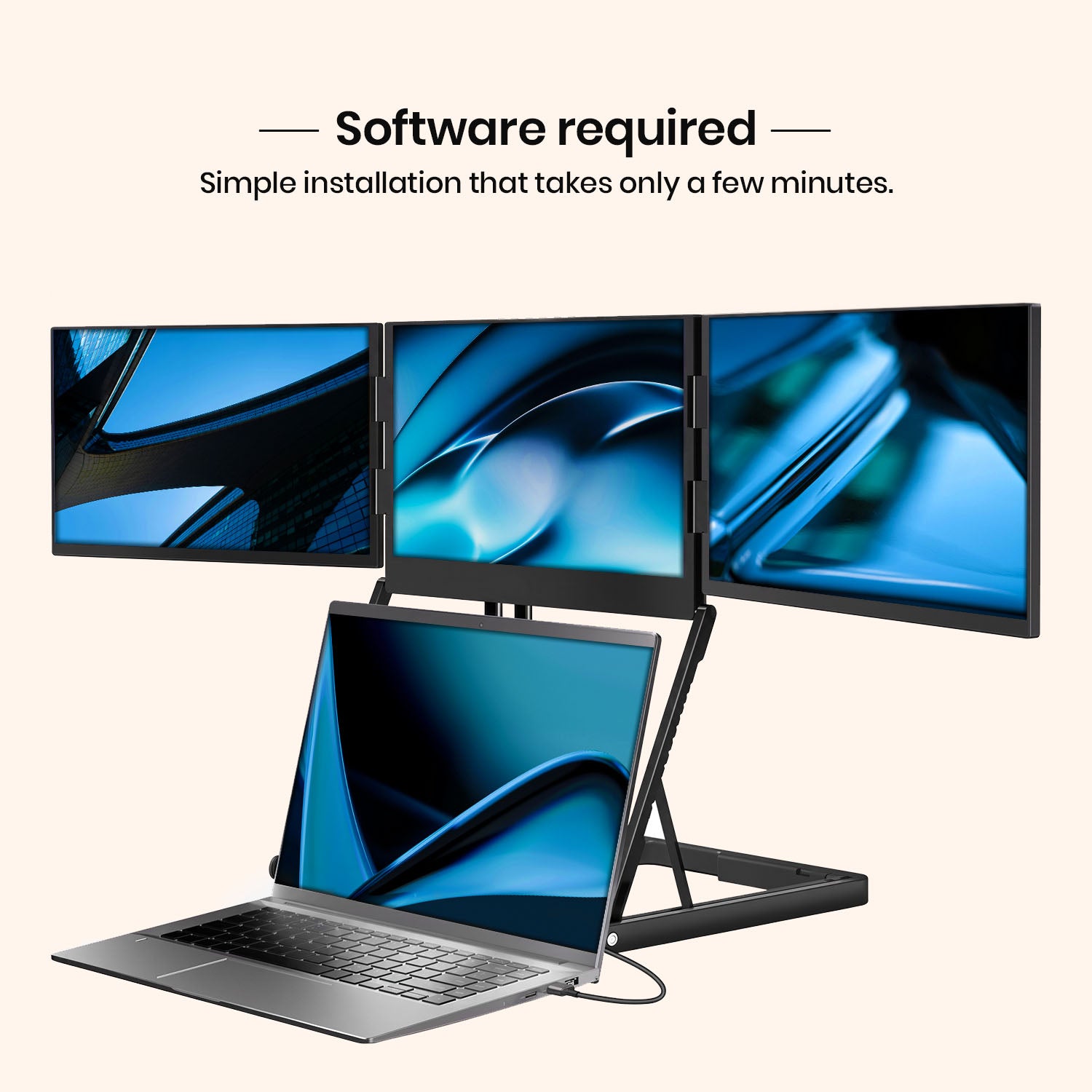 RIITEK 15.6 Inch Quad Portable Monitor Laptop  Screen Extender