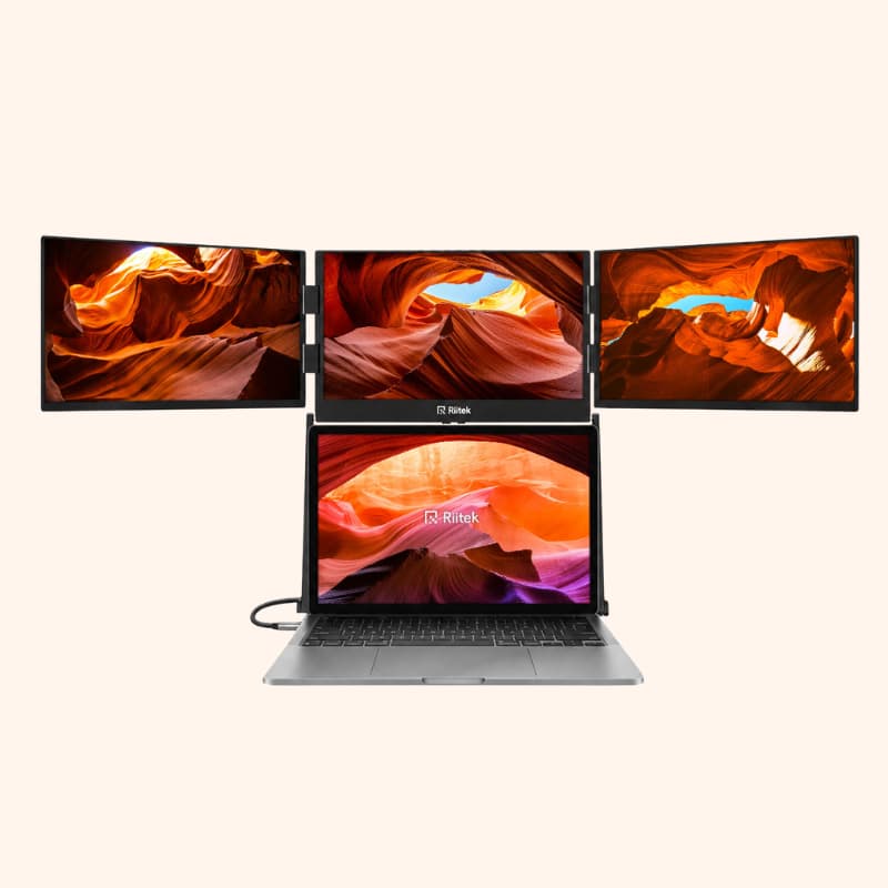 RIITEK 15.6 Inch Quad Portable Monitor Laptop  Screen Extender