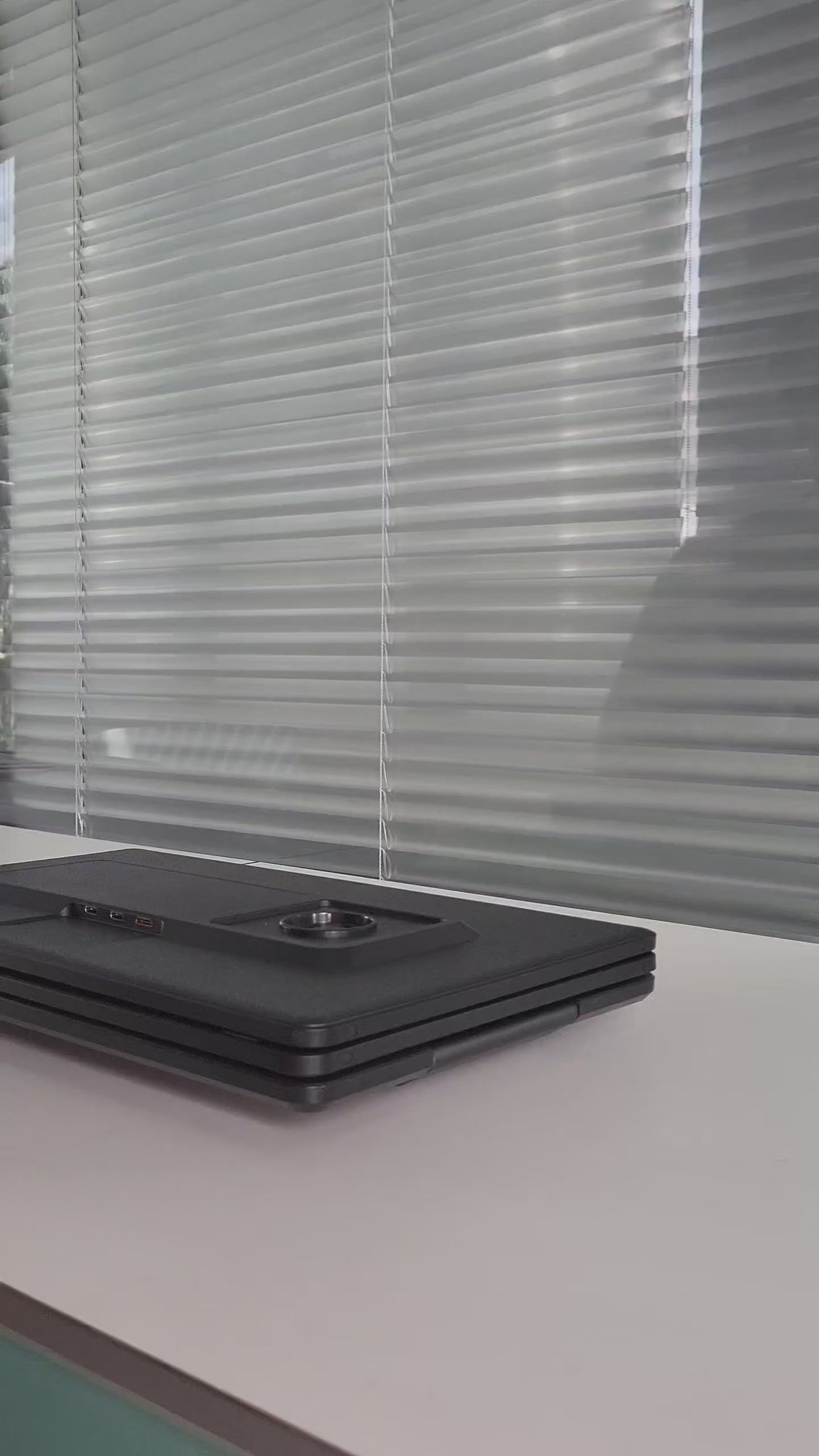 Load video: <ol><li>Unfold the stand</li><li>Open the screens</li><li>Connect it to your laptop via USB-C/USB A</li><li>You’re ready to work, play, and unwind.</li></ol>