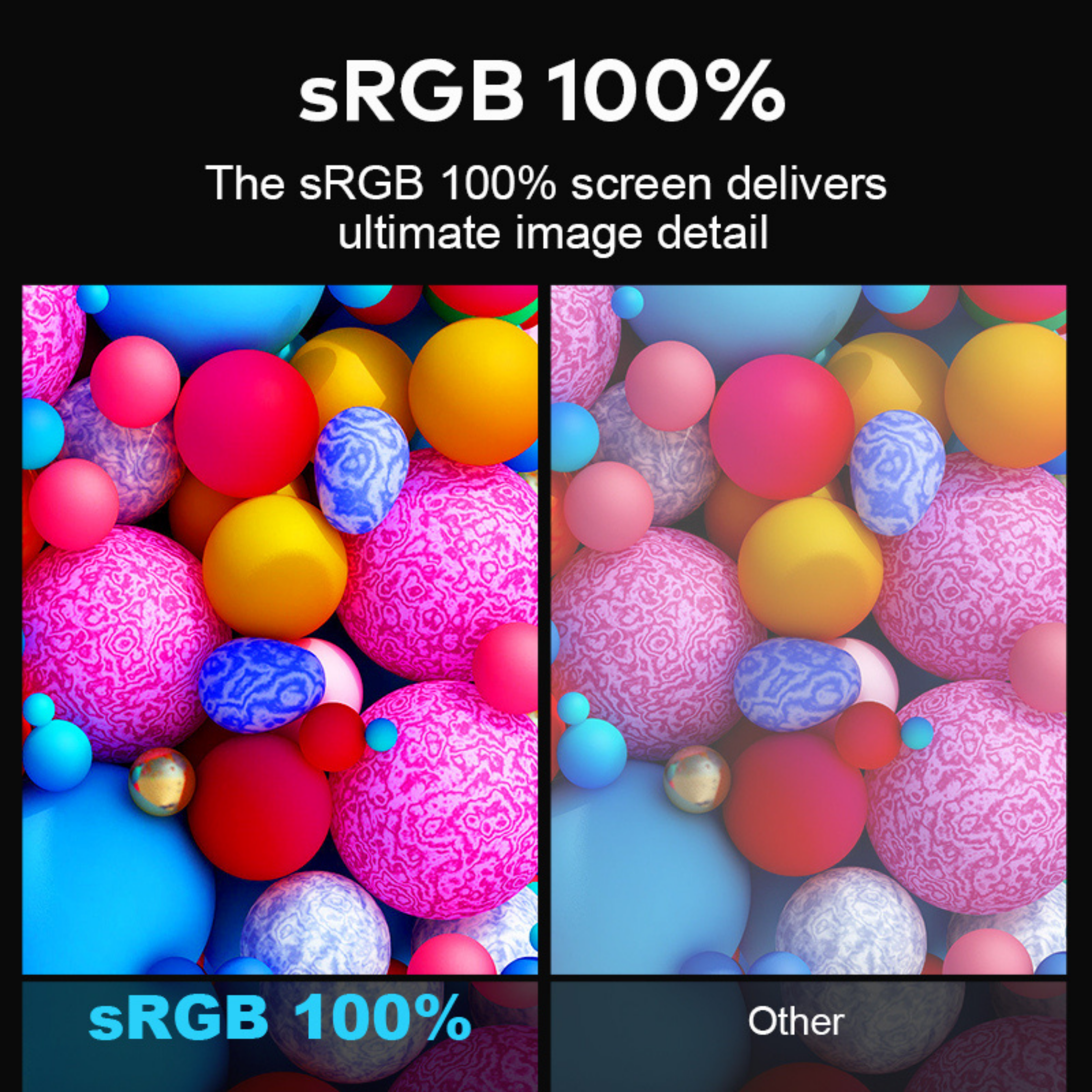 RIITEK portable monitor with 100% sRGB IPS display delivering vibrant colours and accurate image quality.