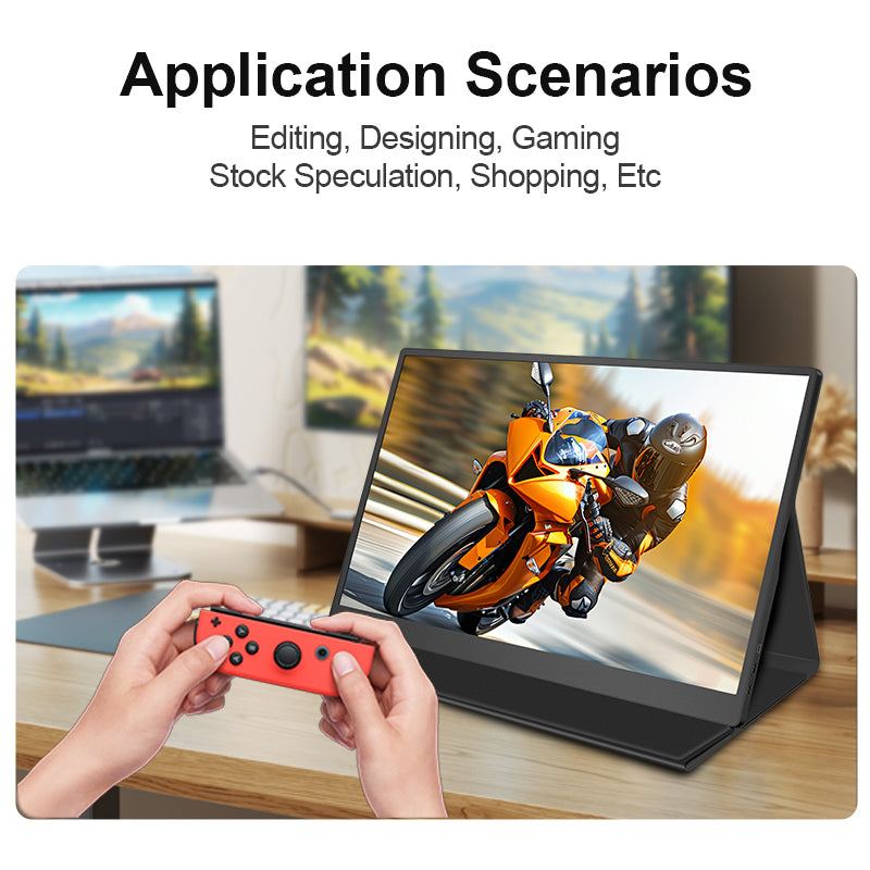 RIITEK 15.6 inch portable monitor, slim profile and built-in speaker coding grading 