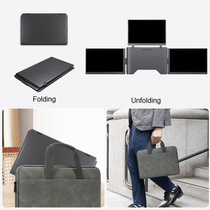 RIITEK quad monitor foldable design with portable carry bag for travel