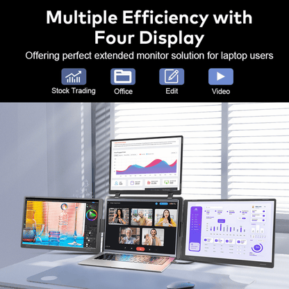 RIITEK quad monitor setup for stock trading office work editing and video multitasking