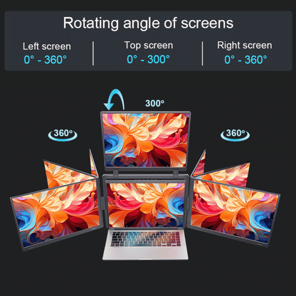 RIITEK quad monitor left top and right screens rotate up to 360 degrees