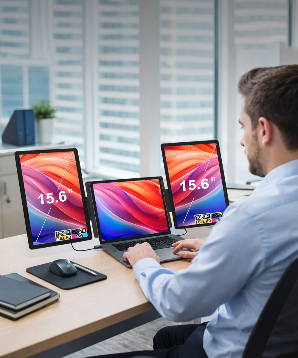 RIITEK 15.6" Tri-Monitor Portable